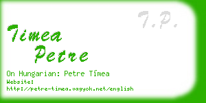 timea petre business card